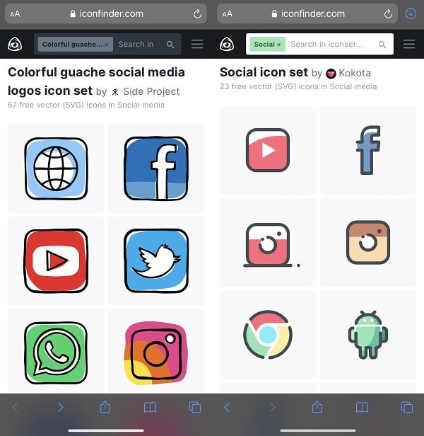Custom iOS App icons icon finder