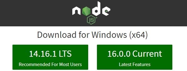 Download Latest Version of Node JS