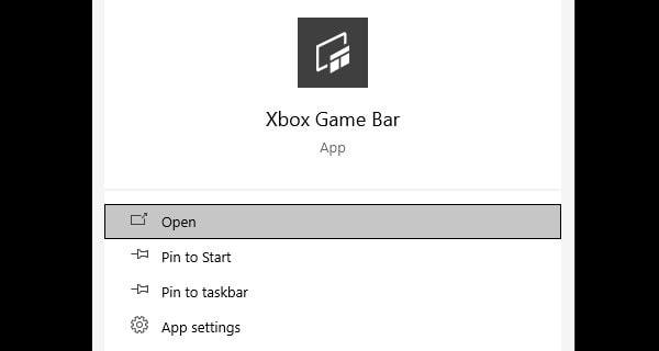 Open Xbox Game Bar App
