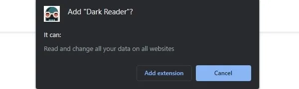 Add Dark Reader Extension