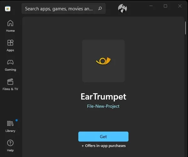 Download and Install EarTrumpet from Microsoft Store
