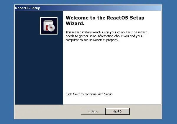 Welcome ReactOS Setup Wizard