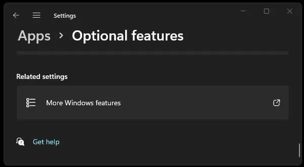 More Windows Features Windows 11