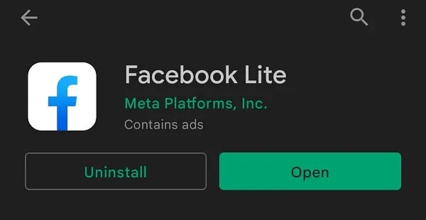 Install Facebook Lite App to Disable Reels