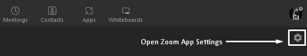Open Zoom App Settings