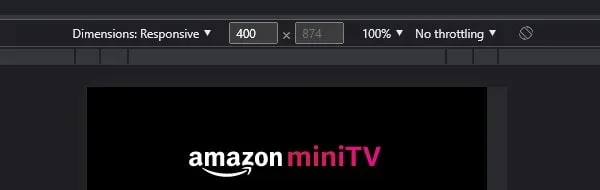 Select Responsive Dimension for Amazon miniTV