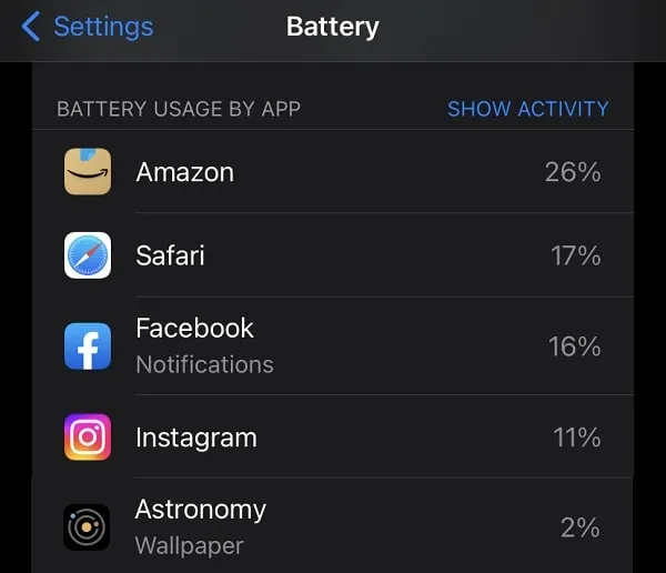 Astronomy Battery Usage