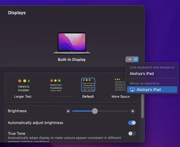 Mirror or Extend iPad Display for Mac