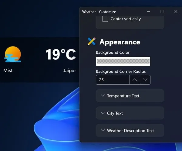 Customize Windows 11 Desktop Weather Widget Change Color