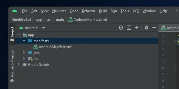 Android Manifest File in Android Studio