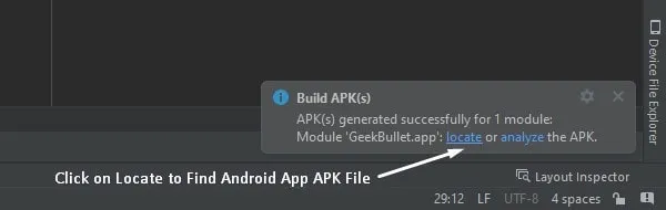 Locate Android App APK File