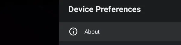 Open About Settings of Device Preferences