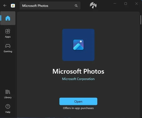 Update and Open Microsoft Photos