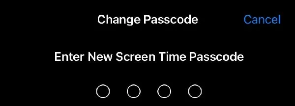 Enter New Screen Time Passcode