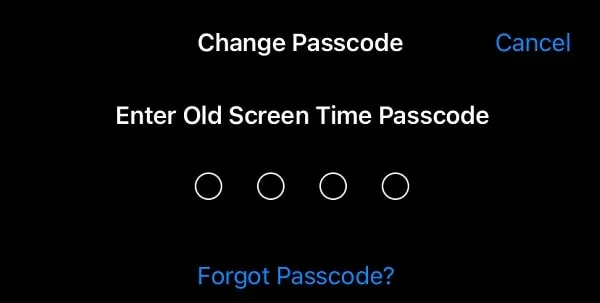 Forget Screen Time Passcode