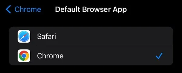 Select Chrome as your Default Browser