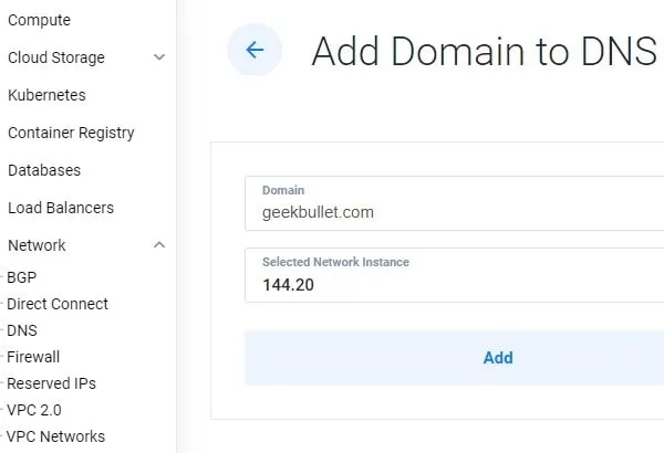 Add Domain to DNS