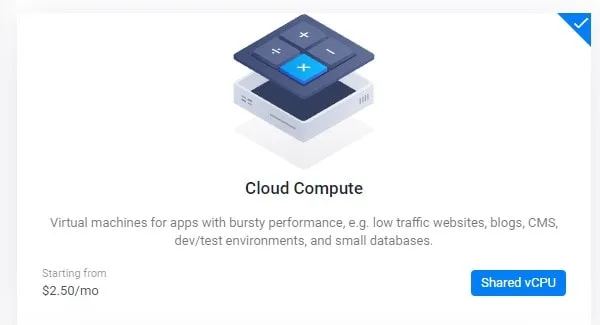 Select Cloud Compute in Vultr