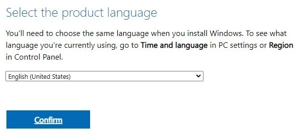 Select Language to download Windows 11 23H2