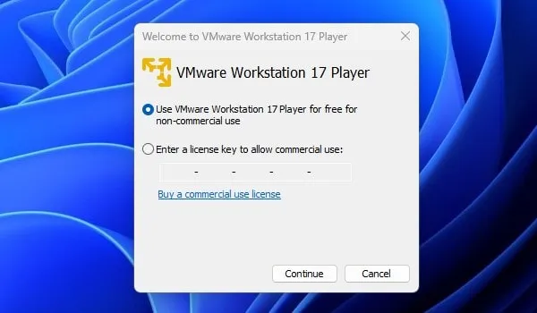 Use VMware for non commercial use
