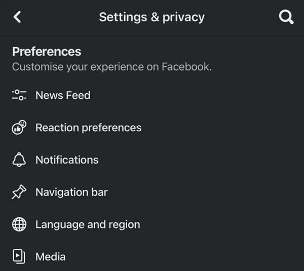 Open News Feed Preferences Settings in Facebook