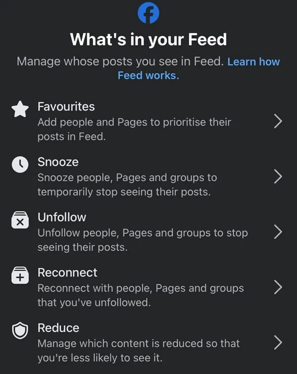 Reduce Content in News Feed