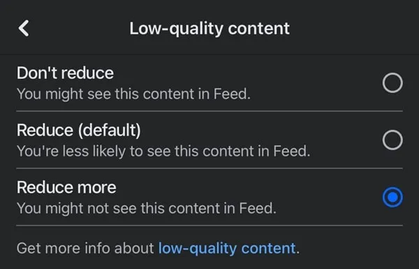 Reduce More Low Quality Content