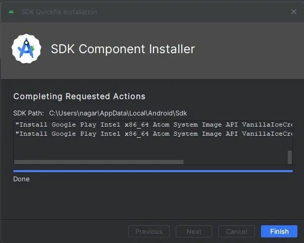 SDK Component Installer Android 15 Emulator